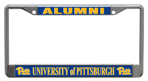 University of Pittsburgh Alumni On Blue Chrome License Plate Frame