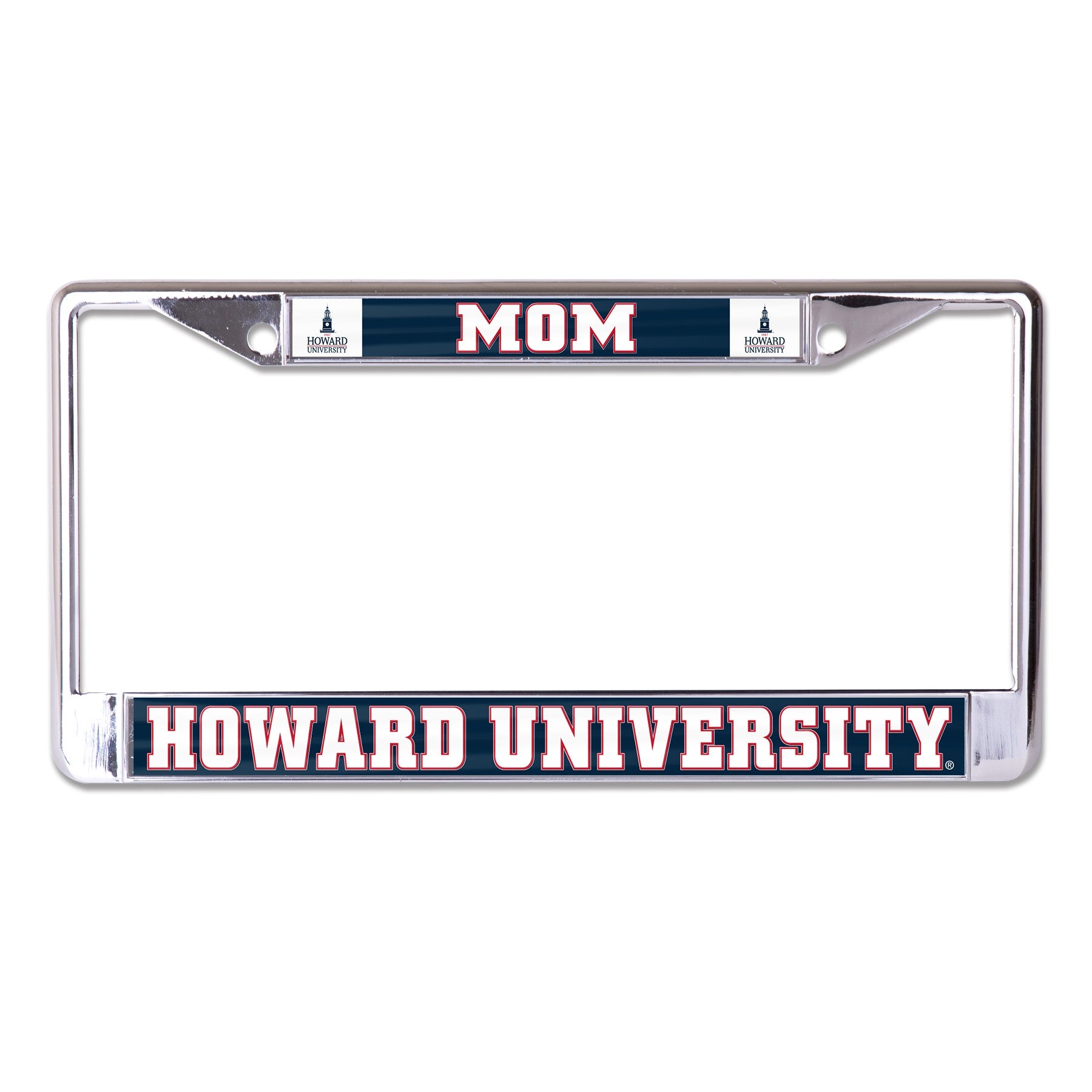 Howard University Mom Chrome License Plate Frame