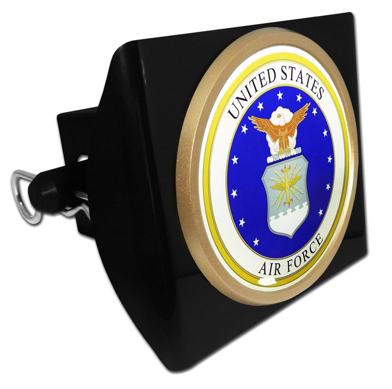 Air Force Seal Emblem on Black Plastic Hitch Cover