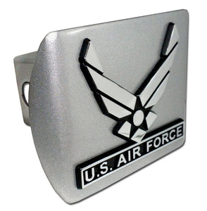 U.S. Air Force Wings Emblem Brushed Metal Hitch Cover