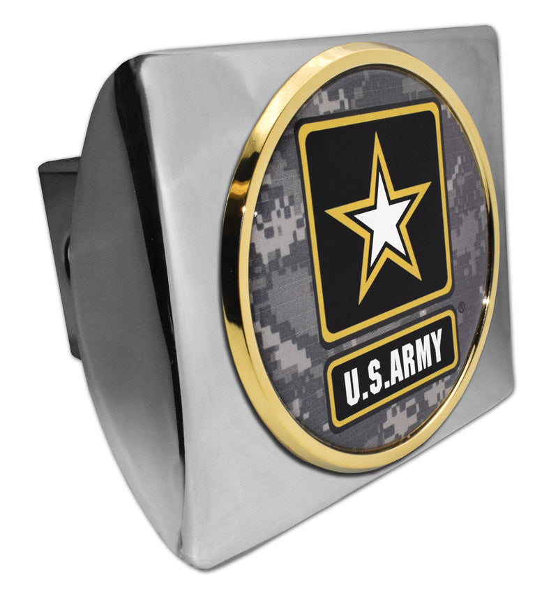 Army Gold Camo Seal Chrome Hitch Cover