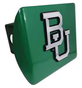 Baylor University Emblem on Green Metal Hitch Cover