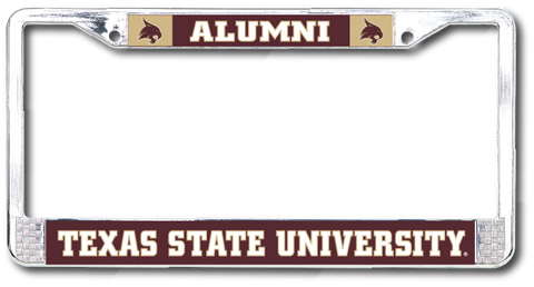 Texas State University Alumni Chrome License Plate Frame
