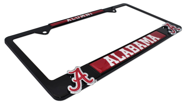 Alabama Alumni Black 3D Metal License Plate Frame