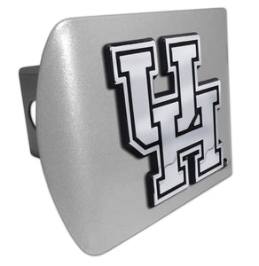 University of Houston Emblem on Brushed Chrome Hitch Cover