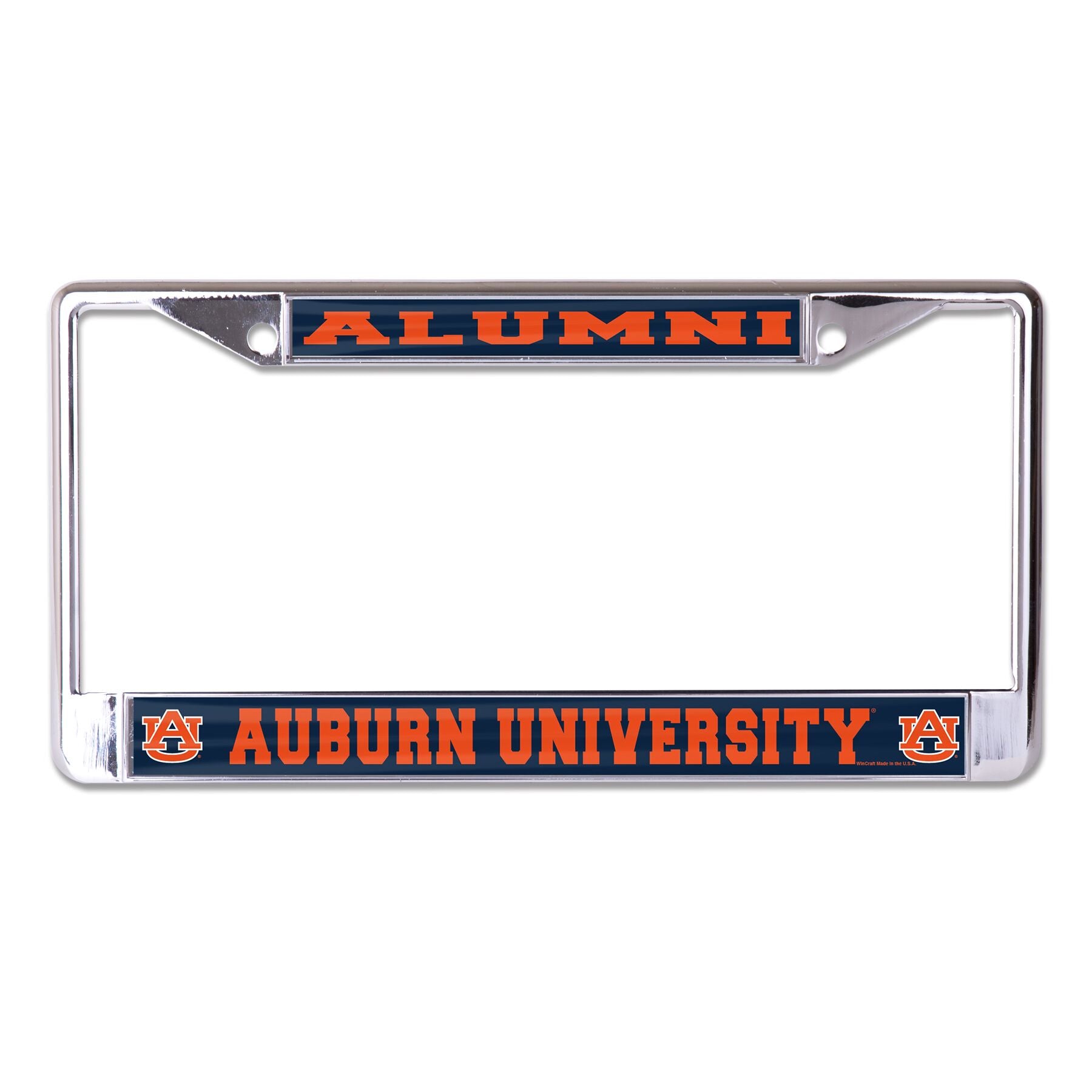 Auburn University Alumni on Blue Background Chrome License Plate Frame