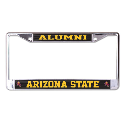 Arizona State University Alumni "Sparky On Black" Chrome License Plate Frame