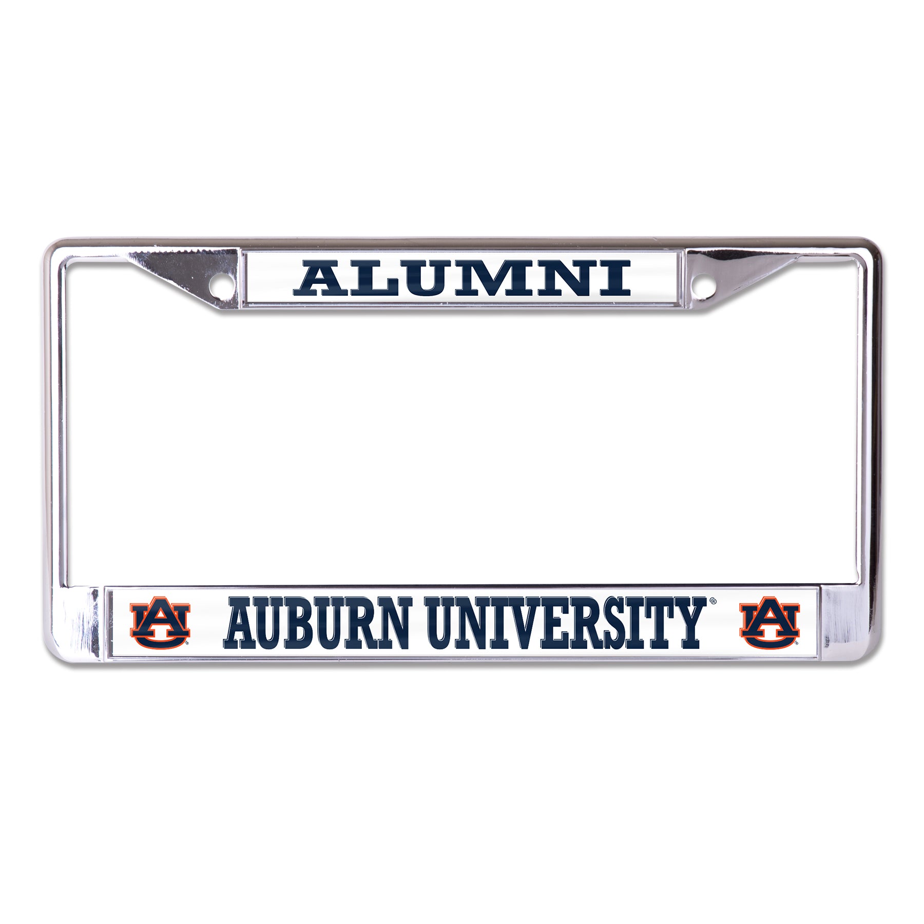 Auburn University Alumni On White Background Chrome License Plate Frame