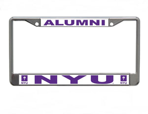 NYU Alumni Chrome License Plate Frame
