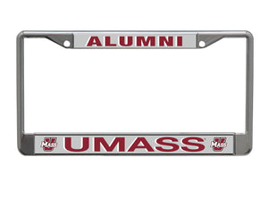 University of Massachusetts Amherst Alumni On Grey Chrome License Plate Frame