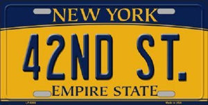 42nd St New York Background Novelty Metal License Plate