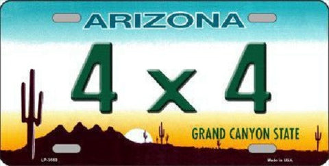 4X4 Arizona Metal Novelty License Plate