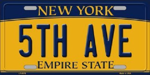 5th Ave New York Background Novelty Metal Novelty License Plate