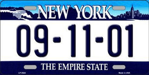 9 11 01 New York Novelty Metal Novelty License Plate