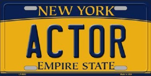 Actor New York Background Novelty Metal License Plate