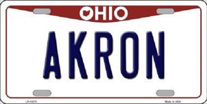 Akron Ohio Background Novelty Metal License Plate
