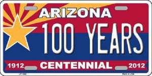 Arizona Centennial 100 Years Metal Novelty License Plate