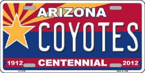 Arizona Centennial Coyotes Metal Novelty License Plate