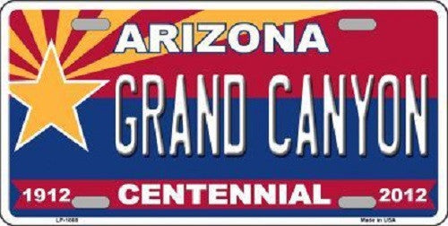 Arizona Centennial Grand Canyon Metal Novelty License Plate