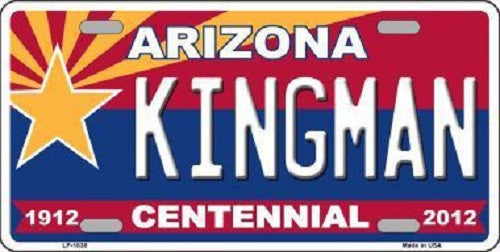 Arizona Centennial Kingman Metal Novelty License Plate