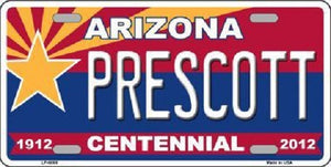 Arizona Centennial Prescott Novelty Metal License Plate