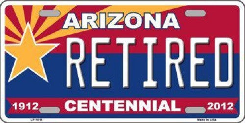 Arizona Centennial Retired Metal Novelty License Plate