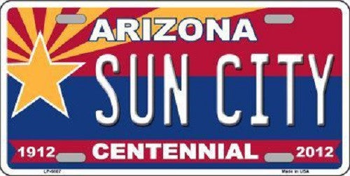 Arizona Centennial Sun City Novelty Metal License Plate