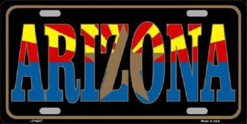Arizona Inlayed State Flag Metal Novelty License Plate