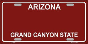 Arizona Red Background Novelty Metal License Plate