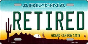Arizona Retired Novelty Metal License Plate
