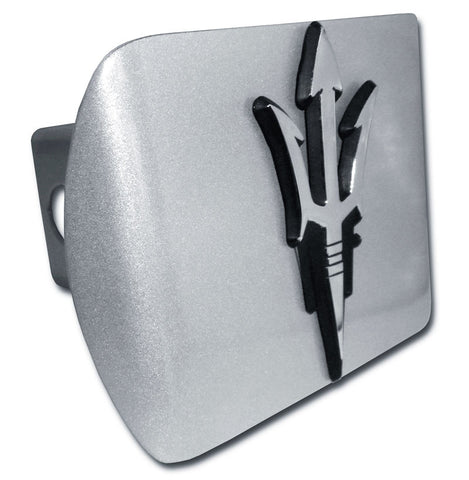 Arizona State Pitch Fork Brushed Chrome Metal Hitch Cover