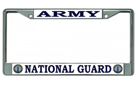 Army National Guard Chrome License Plate Frame