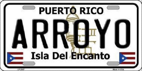 Arroyo Puerto Rico Metal Novelty License Plate