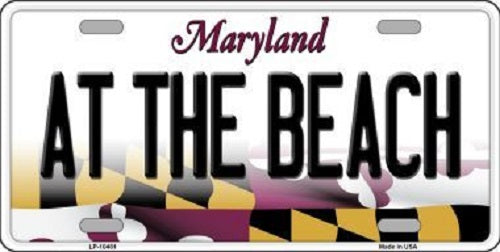 At The Beach Maryland Metal Novelty License Plate