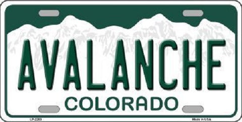 Avalanche Colorado State Background Novelty Metal License Plate