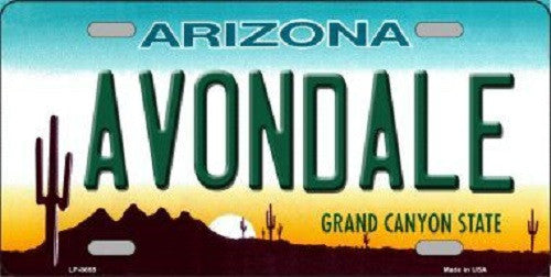 Avondale Arizona Background Novelty Metal License Plate