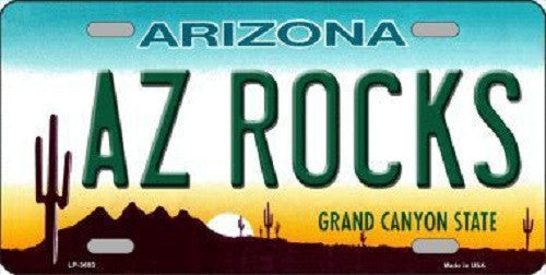 Az Rocks Novelty Metal License Plate