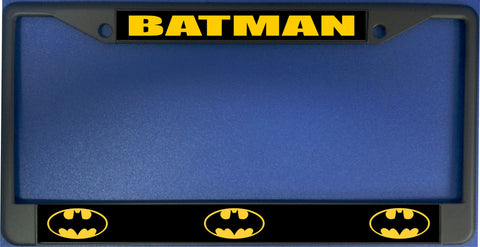 Batman Logo Black Chrome License Plate Frame