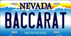 Baccarat Nevada Background Novelty Metal License Plate