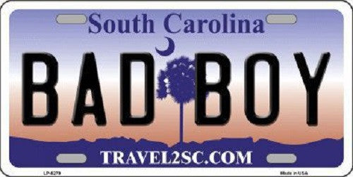 Bad Boy South Carolina Novelty Metal License Plate