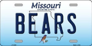 Bears Missouri Background Novelty Metal License Plate