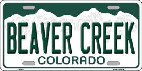 Beaver Creek Colorado Background Novelty Metal License Plate