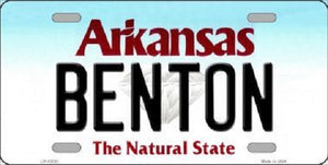 Benton Arkansas Background Novelty Metal License Plate