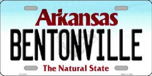 Bentonville Arkansas Background Novelty Metal License Plate