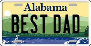 Best Dad Alabama Background Novelty Metal License Plate