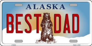 Best Dad Alaska State Background Novelty Metal License Plate