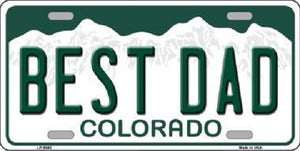 Best Dad Colorado Background Novelty Metal License Plate