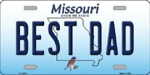 Best Dad Missouri Background Novelty Metal License Plate