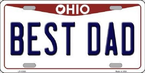 Best Dad Ohio Background Novelty Metal License Plate