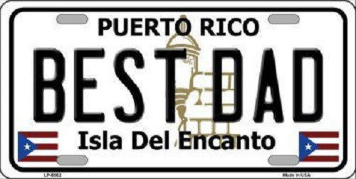 Best Dad Puerto Rico Metal Novelty License Plate